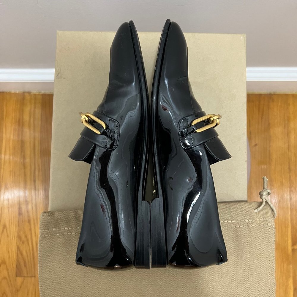 Burberry Black Patent Leather Chillcot Chain Loafer Size 35.5 - Picture 5 of 9